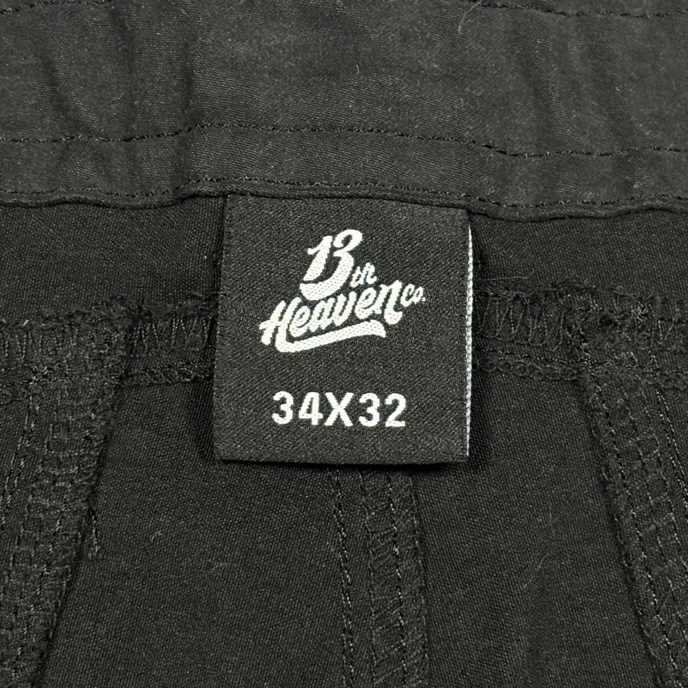 13th Heaven Co Pants Mens 34x32 Black Technical Hiking Outdoor Articulated Knee